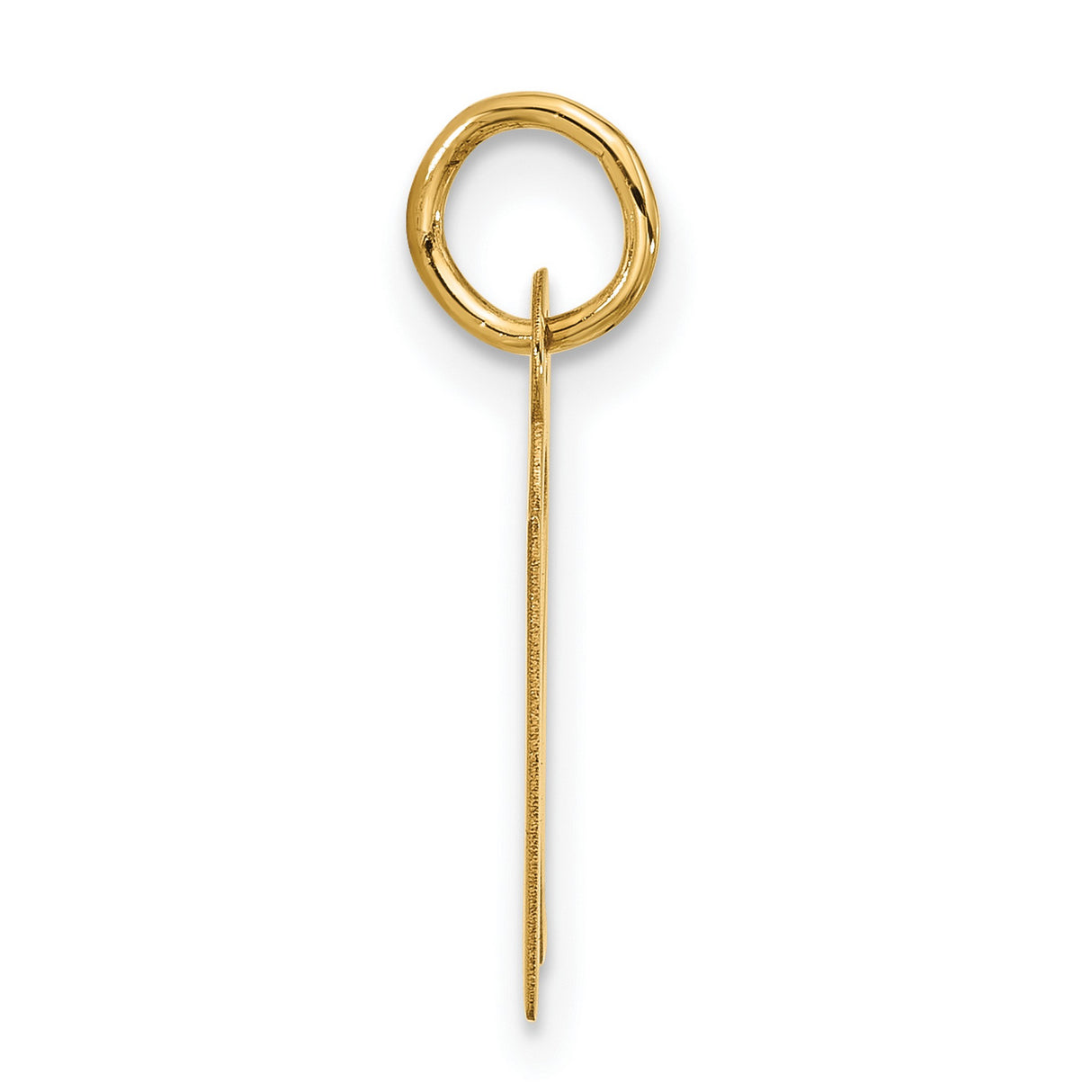 10k Yellow Gold Letter K Pendant, Polished Block Initial Charm for Women or Men