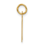 10k Yellow Gold Letter K Pendant, Polished Block Initial Charm for Women or Men