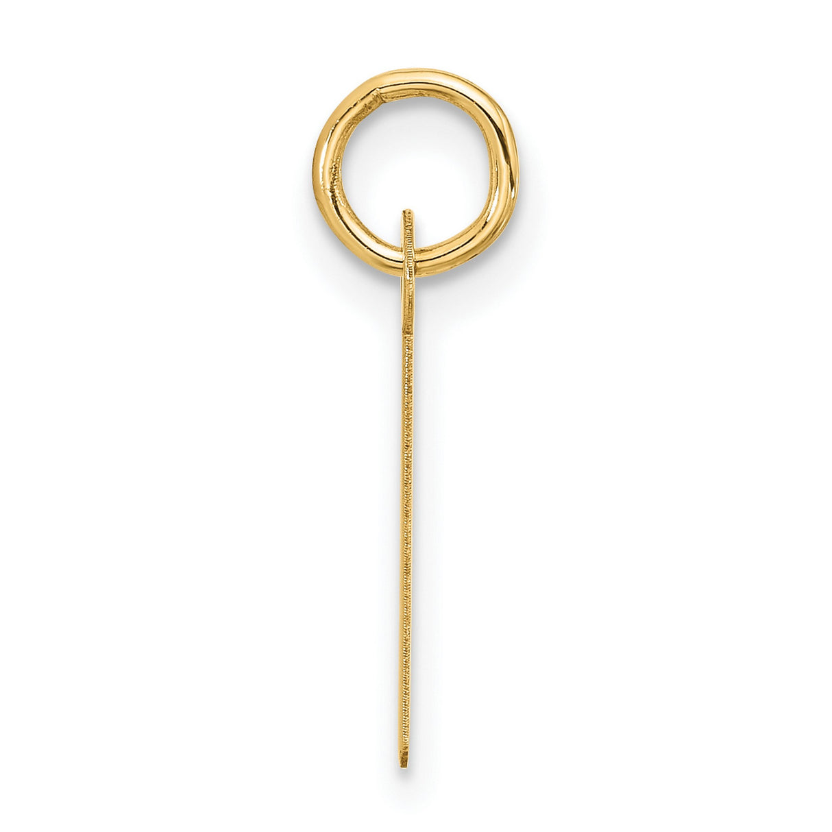 10k Yellow Gold Letter L Pendant Charm, Polished Block Initial Jewelry for Women or Unisex Wear