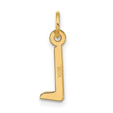 10k Yellow Gold Letter L Pendant Charm, Polished Block Initial Jewelry for Women or Unisex Wear