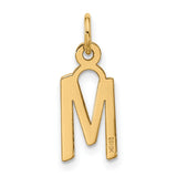 10k Yellow Gold Initial M Pendant Charm, Open Cut Block Letter Design for Women or Unisex Wear