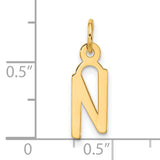 10k Yellow Gold Nun Arabic Letter Pendant, Christian Religious Symbol Charm