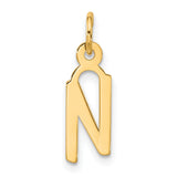 10k Yellow Gold Nun Arabic Letter Pendant, Christian Religious Symbol Charm