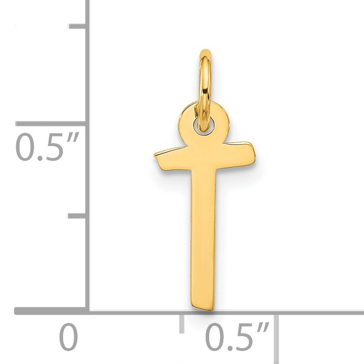 10k Yellow Gold Ankh Cross Pendant, Polished Egyptian Symbol of Eternal Life, Unisex Religious Jewelry