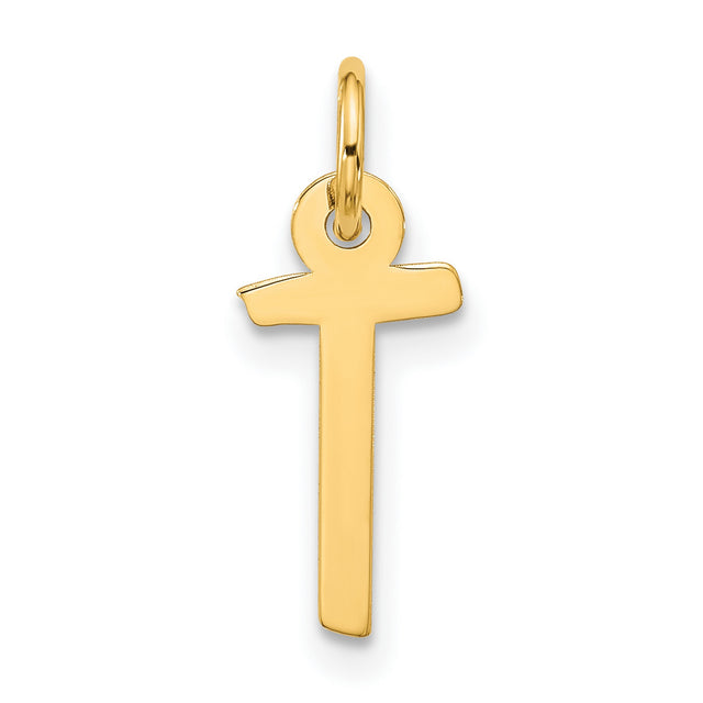 10k Yellow Gold Ankh Cross Pendant, Polished Egyptian Symbol of Eternal Life, Unisex Religious Jewelry