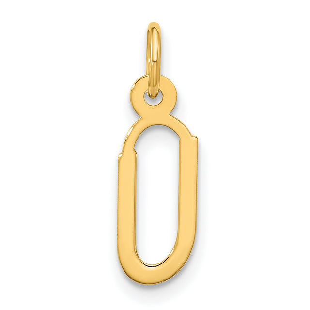 10k Yellow Gold Letter I Pendant, Lowercase Initial Charm, Minimalist Monogram Jewelry