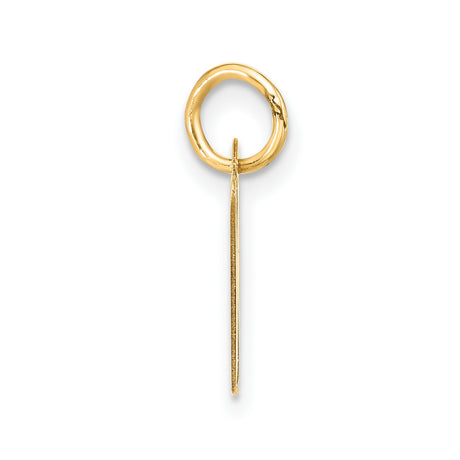 10k Yellow Gold Letter W Pendant, Polished Block Initial Charm, Minimalist Monogram Design