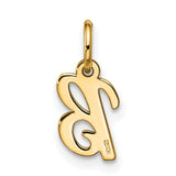 10k Yellow Gold Initial B Pendant, Script Letter Charm for Women, Lightweight Monogram Jewelry