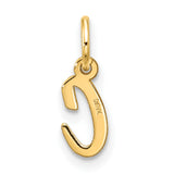 10k Yellow Gold Script Letter C Pendant Charm, Lowercase Initial Monogram Design for Women