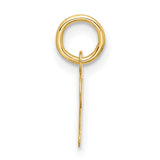 10k Yellow Gold Script D Pendant, Polished Cursive Letter Charm for Women