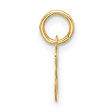 10k Yellow Gold Script Letter E Pendant, Cursive Initial Charm for Women