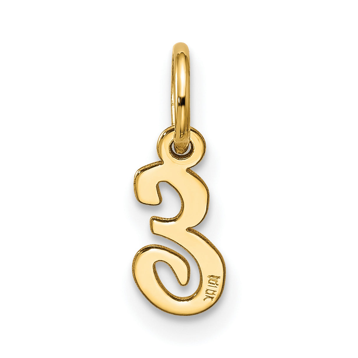 10k Yellow Gold Script Letter E Pendant, Cursive Initial Charm for Women