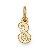 10k Yellow Gold Script Letter E Pendant, Cursive Initial Charm for Women