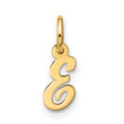 10k Yellow Gold Script Letter E Pendant, Cursive Initial Charm for Women