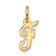 10k Yellow Gold Pendant, Script Initial F, Cursive Letter Charm for Women