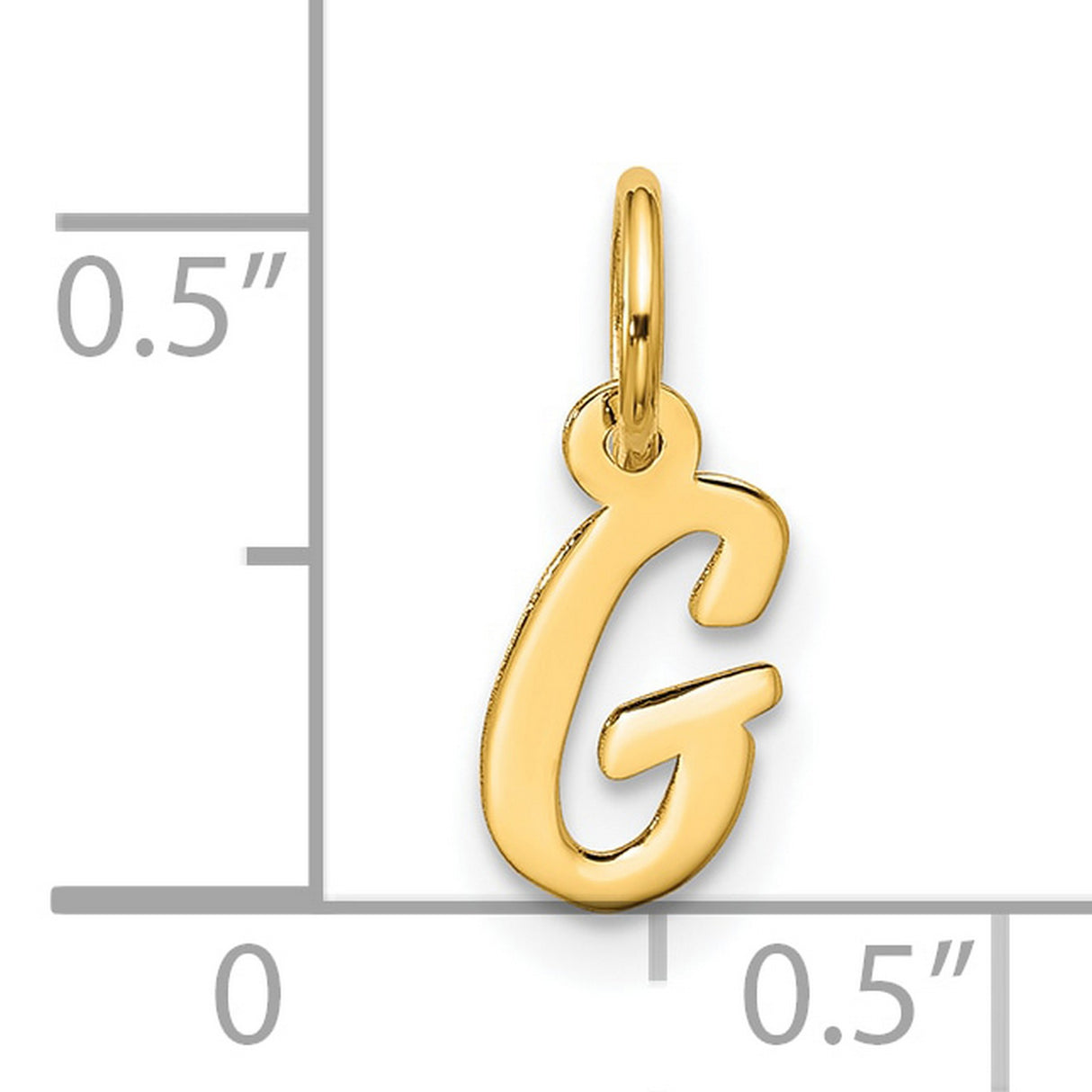 10k Yellow Gold Initial G Pendant, Script Letter Charm, Monogram Jewelry for Women