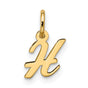 10k Yellow Gold Initial H Pendant, Polished Script Letter Charm for Women and Unisex