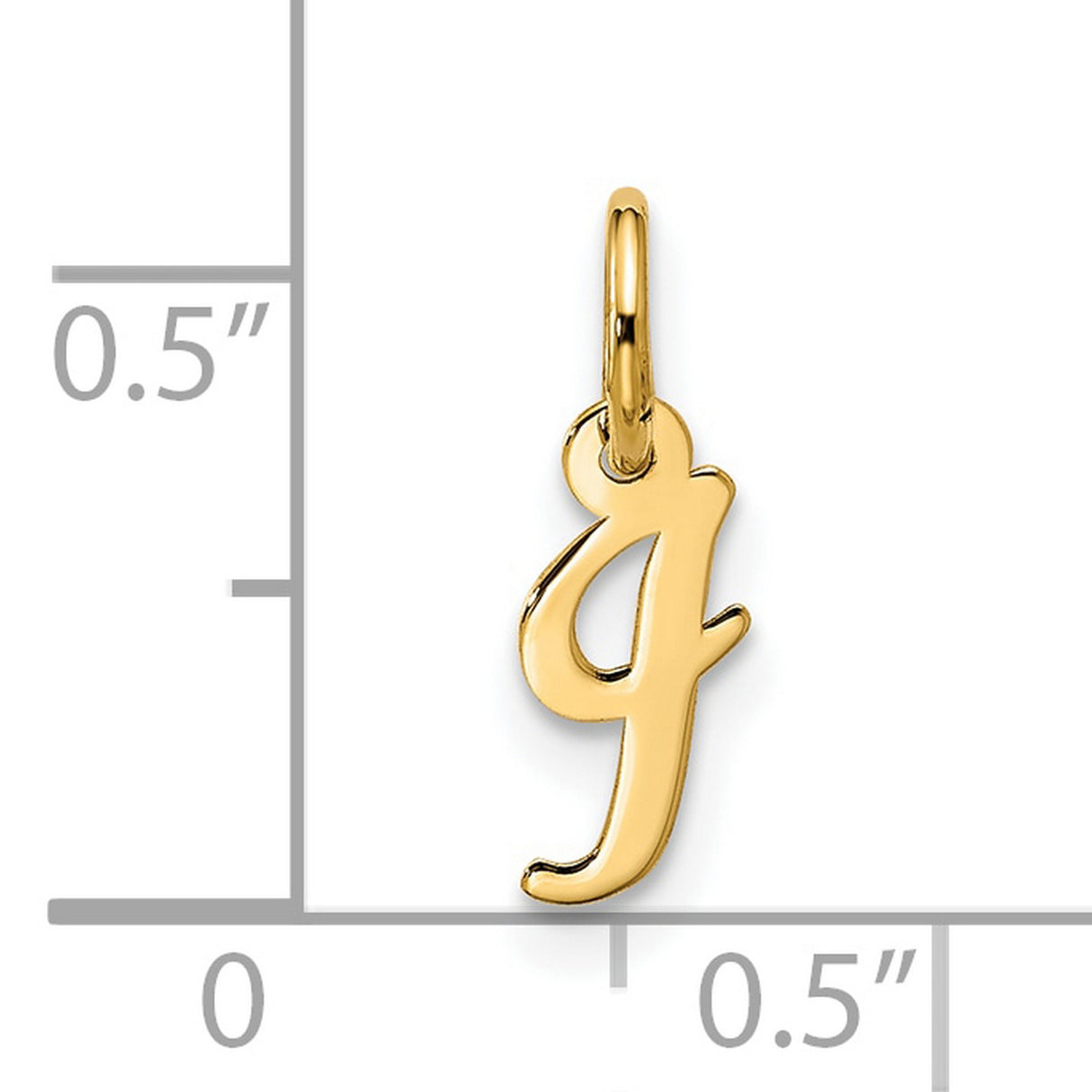 10k Yellow Gold Letter J Pendant Charm, Polished Script Initial for Women or Unisex Wear