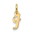 10k Yellow Gold Letter J Pendant Charm, Polished Script Initial for Women or Unisex Wear
