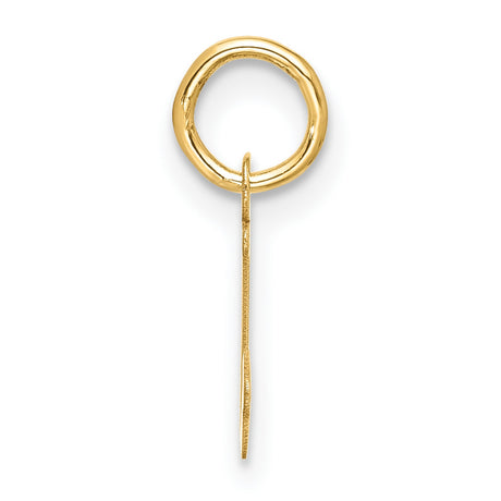 10k Yellow Gold Letter J Pendant, Polished Serif Initial Charm for Necklace or Bracelet