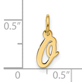 Small Script Initial O Charm Pendant in Real 10k Yellow Gold