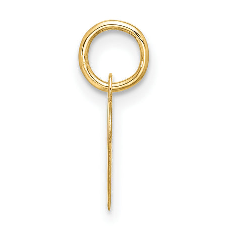 10k Yellow Gold Script Initial R Pendant, Polished Cursive Letter Charm for Women