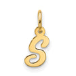 10k Yellow Gold Initial S Pendant, Script Letter Charm for Women