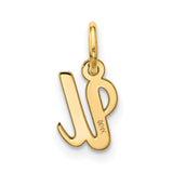 Small Script Initial U Charm Pendant in Real 10k Yellow Gold