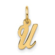 Small Script Initial U Charm Pendant in Real 10k Yellow Gold