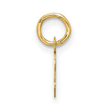 10k Yellow Gold Initial Pendant Charm, Cursive Letter V, Polished Finish