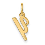 10k Yellow Gold Script Initial Y Pendant, Cursive Letter Charm for Women