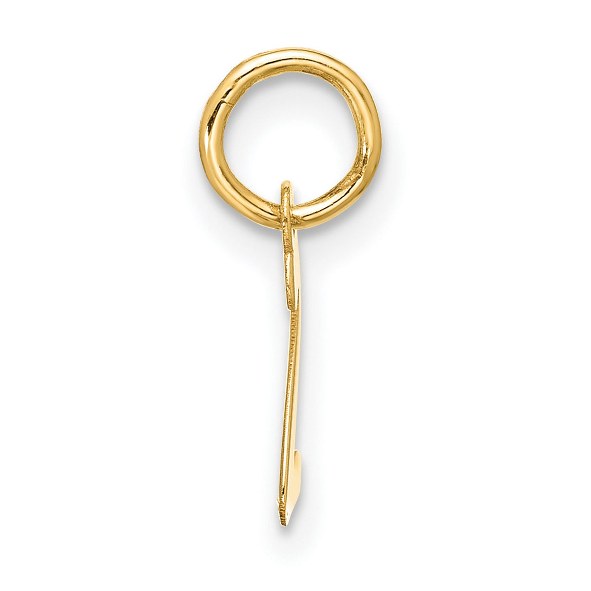 10k Yellow Gold Script Z Pendant, Polished Letter Charm, Unisex Initial Jewelry