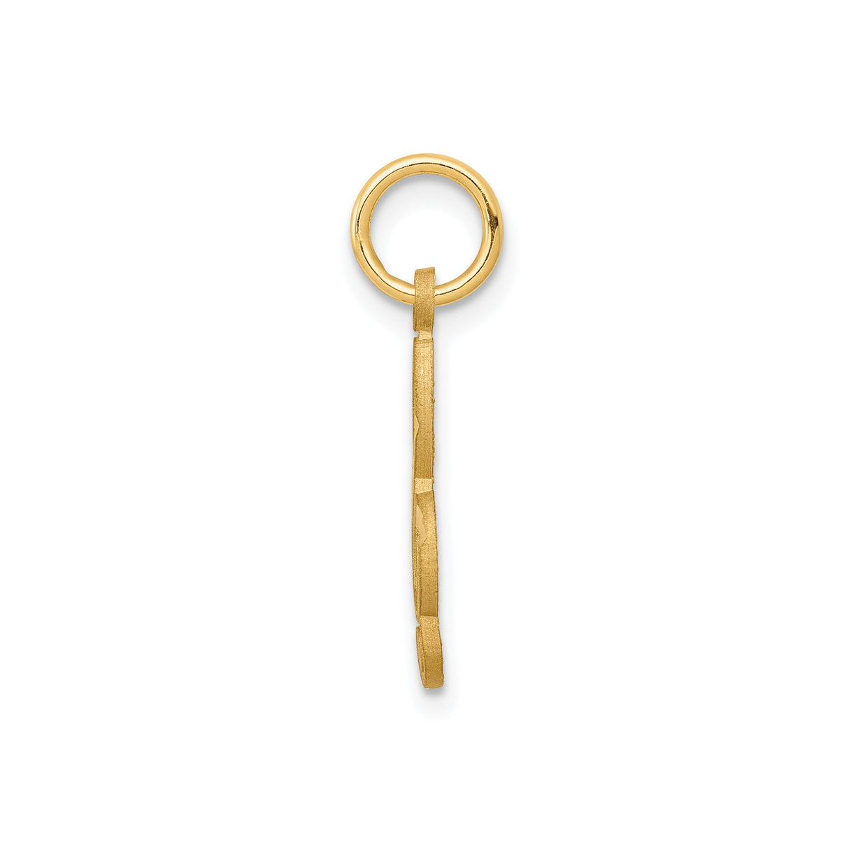 10k Yellow Gold Treble Clef Pendant, Polished and Textured Music Note Charm