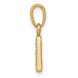 10k Multi-Tone Gold Letter A Pendant with Diamond, Rhodium Plated Monogram Charm