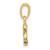10k Multi-Tone Gold Initial F Pendant with Diamond Accent, Script Letter Charm for Women