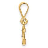 10k Multi-Tone Gold Letter G Pendant with Diamond Accents, Rhodium Plated Initial Charm