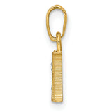 10k Multi-Tone Gold Letter H Pendant with Diamond, Textured Rhodium Accent, Unisex Design