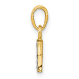 10k Multi-Tone Gold Pendant with Diamond Accent, Rhodium Plated Initial I Charm