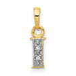 10k Multi-Tone Gold Pendant with Diamond Accent, Rhodium Plated Initial I Charm