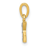 10k Multi-Tone Gold Initial K Pendant with Diamond Cut Detailing, Monogram Letter Charm