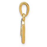 10k Multi-Tone Gold Initial N Pendant with Diamond Cut Accents, Textured Letter Charm