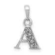 Diamond Initial A Charm Pendant in Real 10k White Gold