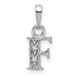 Initial F Charm Pendant in Real 10k White Gold