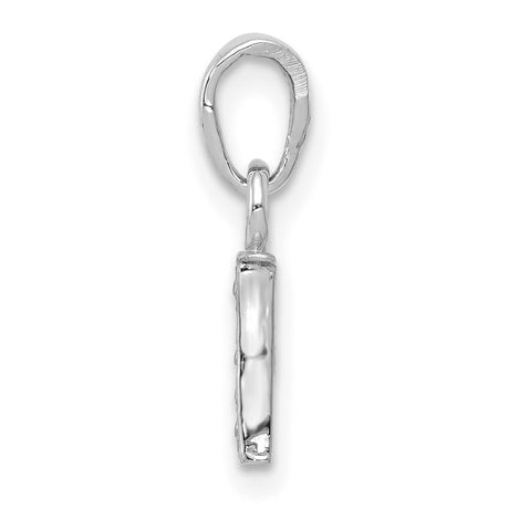 10k White Gold Letter I Pendant with Accent Diamonds, Alphabet Monogram Charm