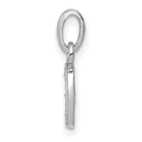 10k White Gold Initial J Pendant with Diamond Accent, Letter Charm Jewelry