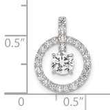 Polished CZ Charm Pendant in Real 10k White Gold