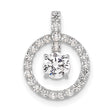 Polished CZ Charm Pendant in Real 10k White Gold