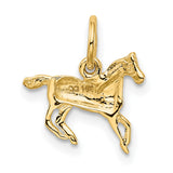 10k Yellow Gold Horse Pendant, Detailed Running Horse Design, Equestrian Western Jewelry