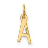 10k Yellow Gold Initial A Pendant Charm, Polished Alphabet Letter Jewelry for Women or Unisex
