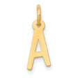 10k Yellow Gold Initial A Pendant Charm, Polished Alphabet Letter Jewelry for Women or Unisex
